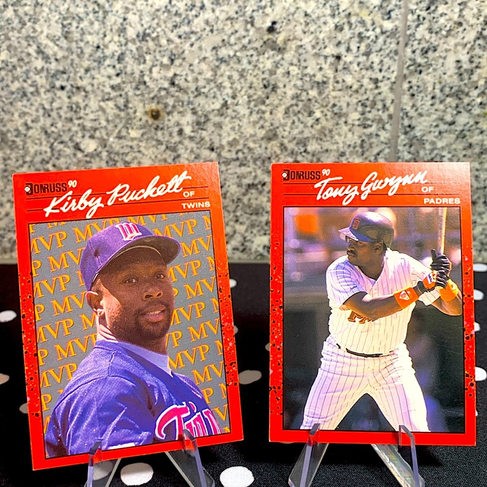 Tony Gwynn & Kirby Puckett 1990 Donruss HOF MVP Twins Padres Mint in Case